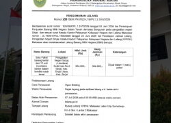 Pengumuman Lelang BMN (Barang Milik Negara) 29 Juni 2026